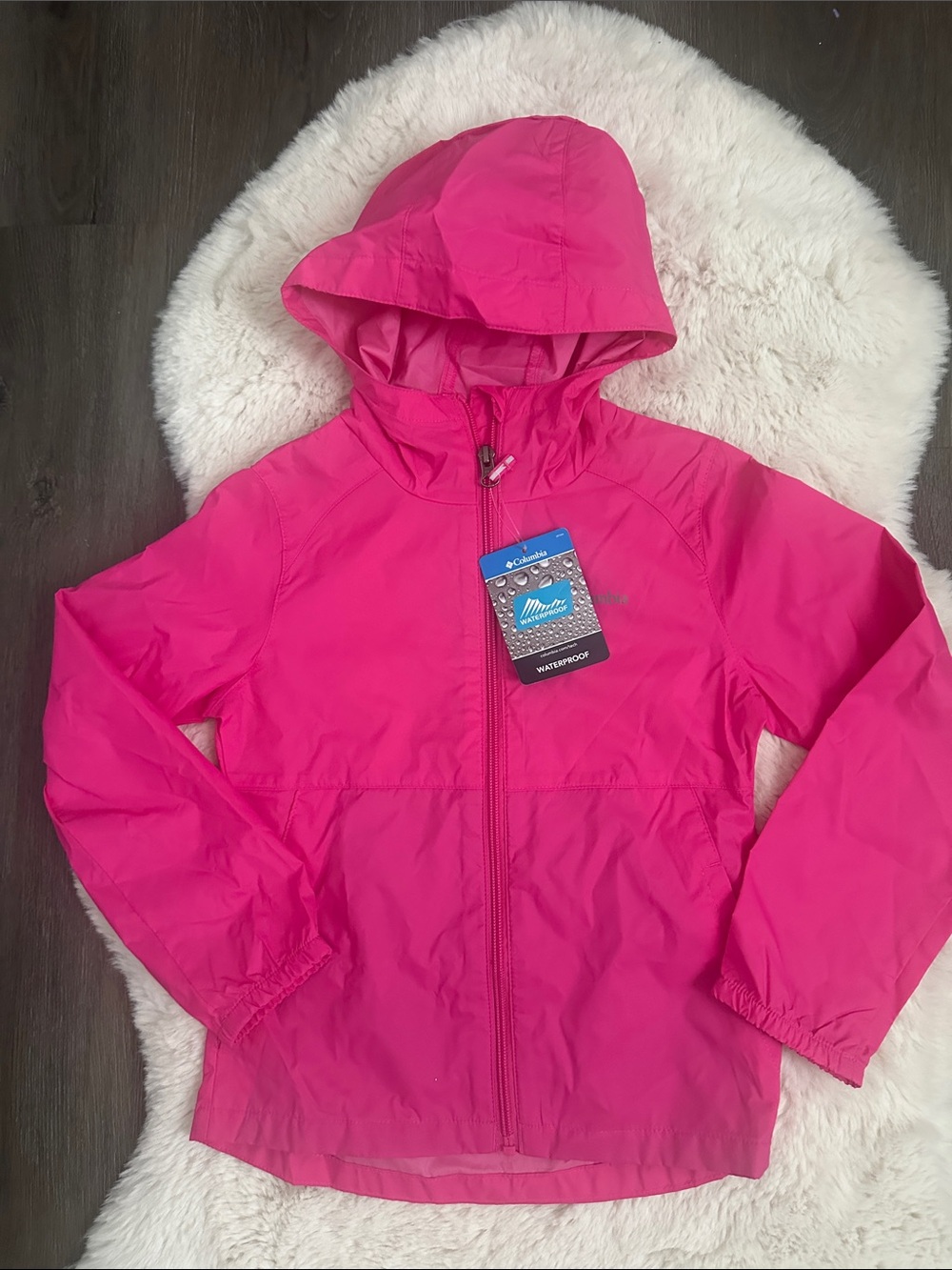 Columbia Kids Waterproof Hooded Jacket - Bright Pink 6/6X